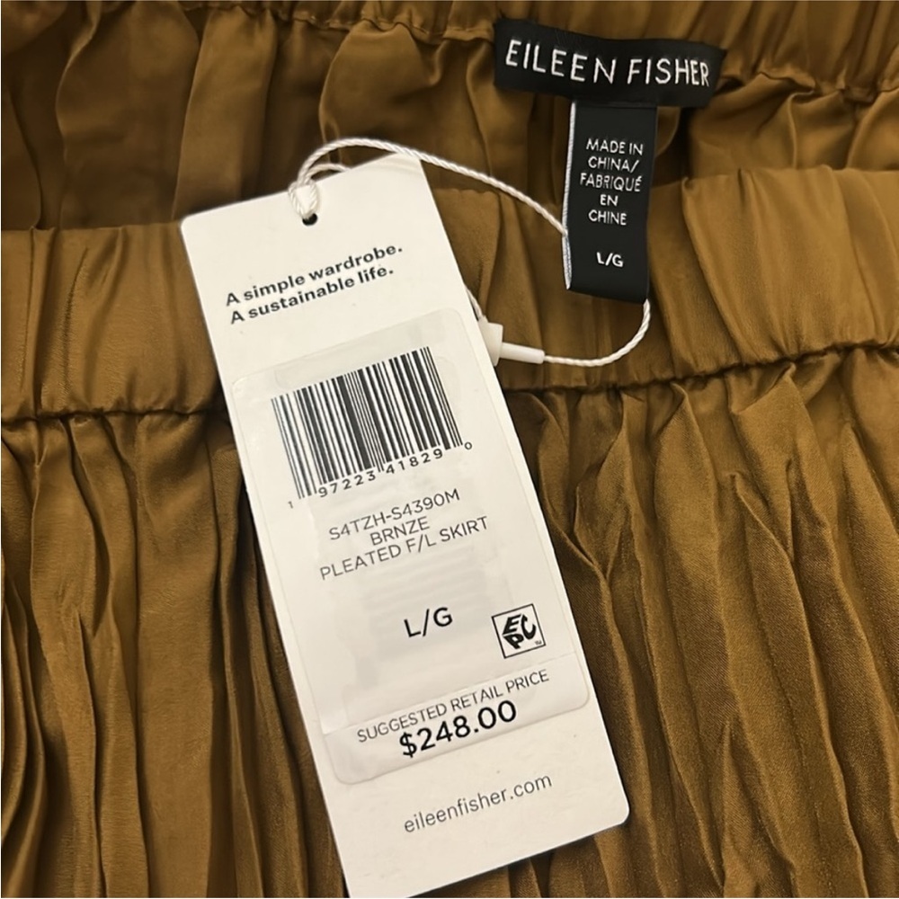 NWT Eileen Fisher Crushed Silk Maxi Skirt - Picture 7 of 9